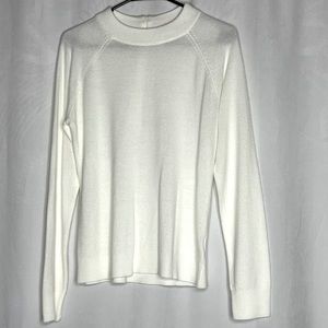 Karen Scott Cotton Luxsoft Mock-Neck Sweater White Size Medium